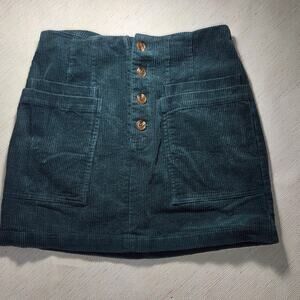 Forever 21 dark green Corduroy skirt womans size Medium